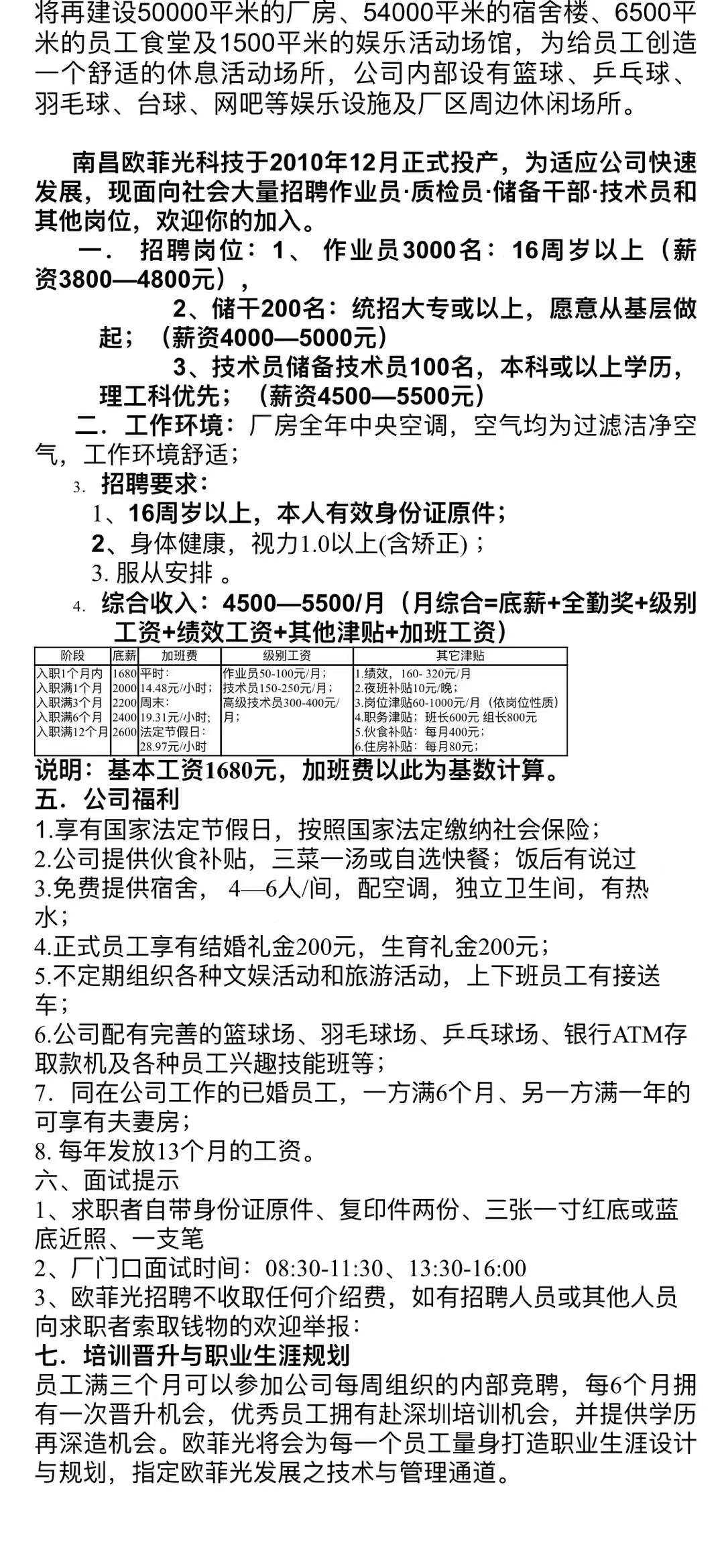 江西南昌临空欧菲光开招